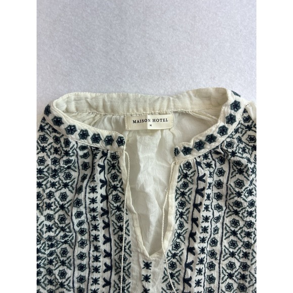 Maison Hotel Blouse Embroidered Lolo Peasant Top Size M EUC - Picture 5 of 12